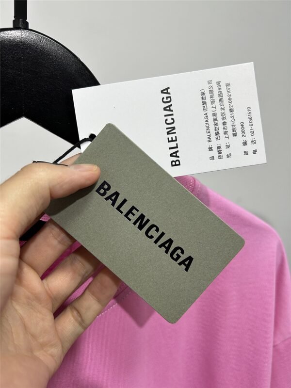 BALENCIAGA Men's and Women's Ink Splash Printed Letter Short Sleeve T-Shirt - Image 8