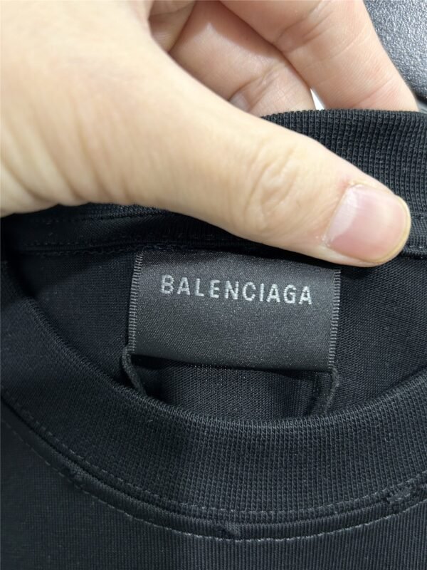 BALENCIAGA Men's and Women's Ink Splash Printed Letter Short Sleeve T-Shirt - Image 8