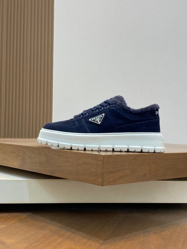 Prada Men's Lace-Up Sneakers in Leather for Fall/Winter - Image 4