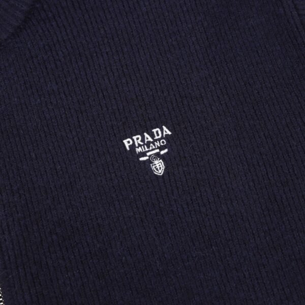 PRADA PRD24FW reverse triangle knit zipper cardigan jacket - Image 3