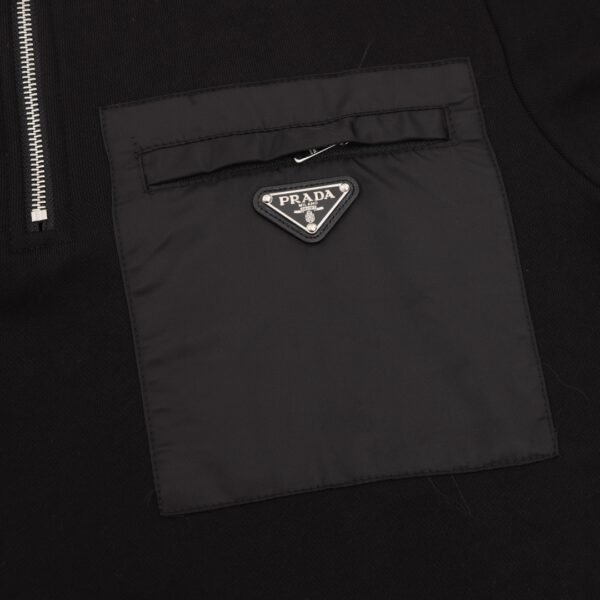 PRADA/Prada 24Fw Pocket Badge Triangle Label Half Zip Lapel Sweatshirt - Image 7