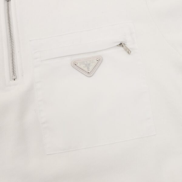 PRADA/Prada 24Fw Pocket Badge Triangle Label Half Zip Lapel Sweatshirt - Image 3