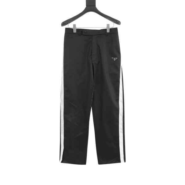 Prada Nylon Side Stripe Webbing Trousers
