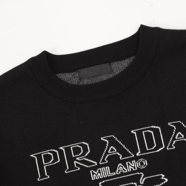 Prada color knit letter logo knit round neck sweater - Image 3