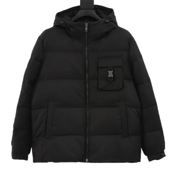 Prada Chest Pocket Lock Hooded Down Jacket On the version of the design as well as the material belongs to the pinnacle of the down jacket - Image 5