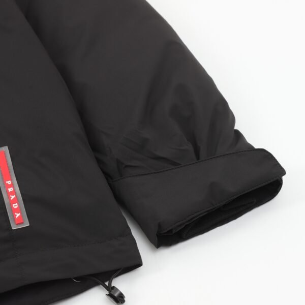Prada 24Fw Red Label Embossed and Triangle Label Badge Hooded Down Jacket - Image 7