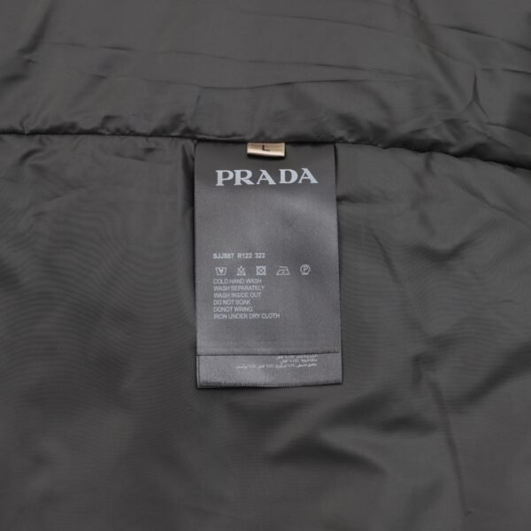 Prada 24Fw Red Label Embossed and Triangle Label Badge Hooded Down Jacket - Image 6