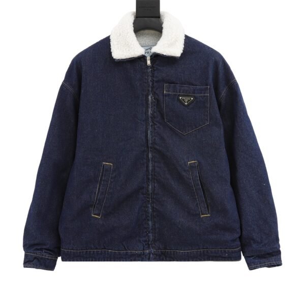 Prada cowboy lamb wool lapel jacket coat - Image 5