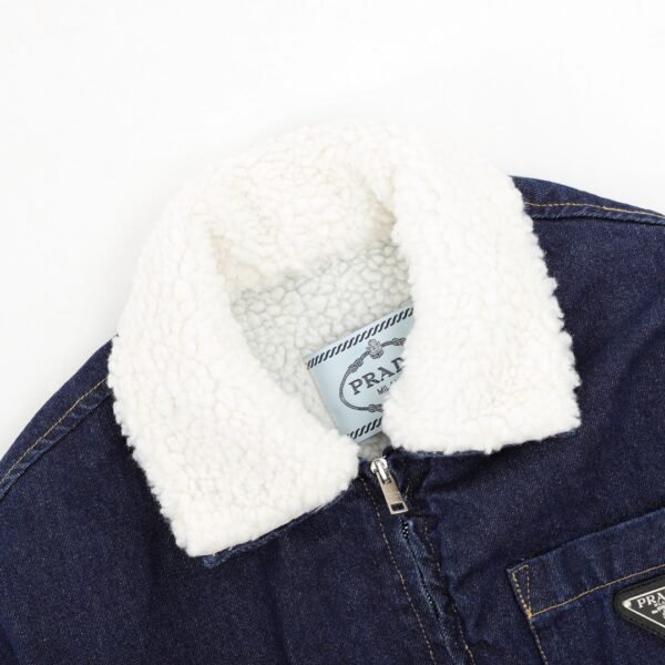 Prada cowboy lamb wool lapel jacket coat - Image 8