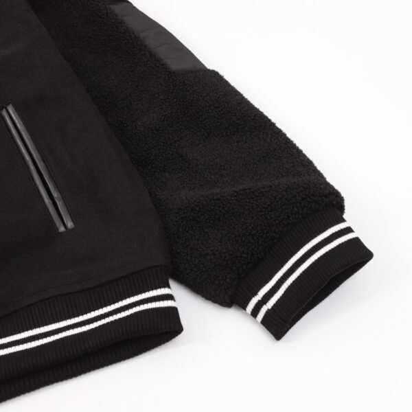 Prada Lambswool Patchwork Baseball Jacket Coat - Image 7