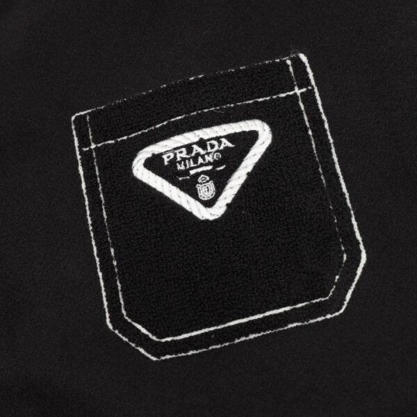 Prada Lambswool Patchwork Baseball Jacket Coat - Image 2