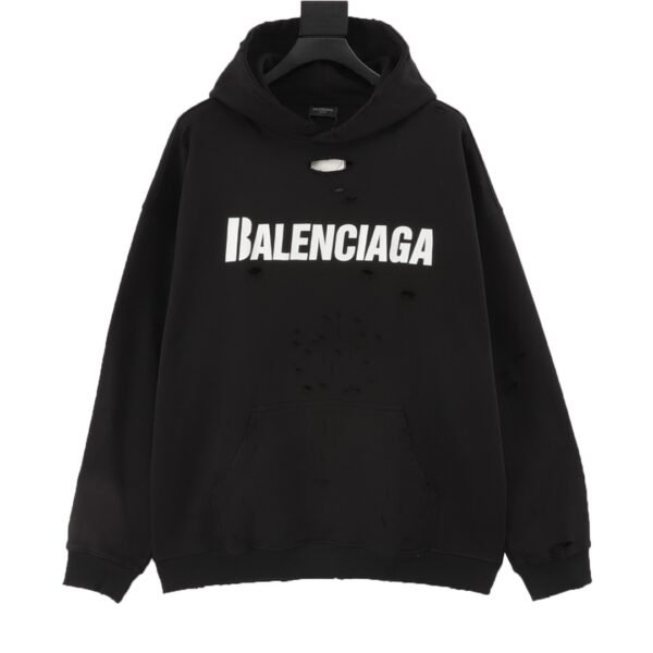 Balenciaga Turtle Letter Raglan Hooded Art Hooded Sweatshirt