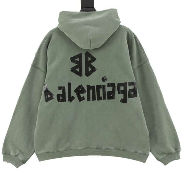 Balenciaga house hoodie with masking tape - Image 3
