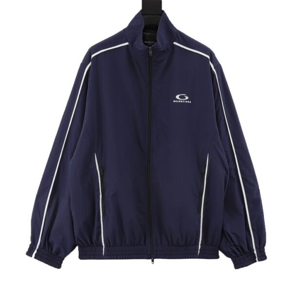 Balenciaga show loop sports icon embroidered reversible leather jacket