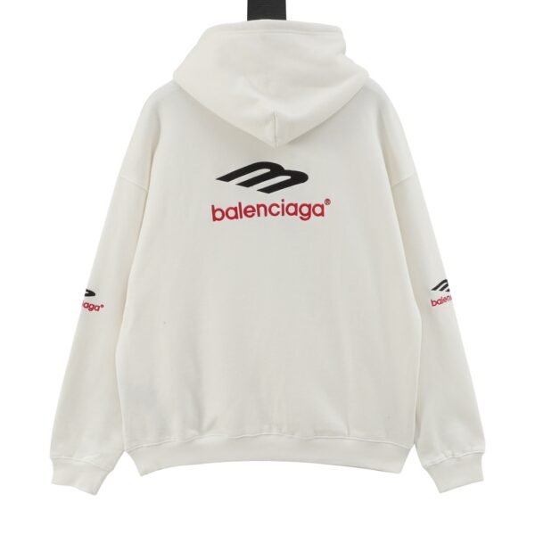 Balenciaga 3B SPORTS ICON Large Silhouette Embroidered Hooded Sweatshirt - Image 3