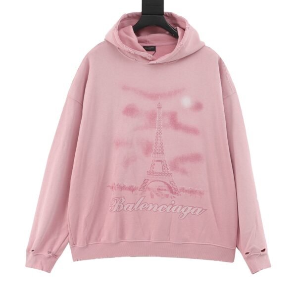Balenciaga 24Fw Tower Inkjet Graffiti Hooded Sweatshirt