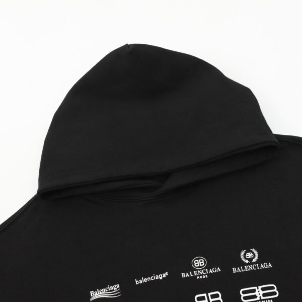 Balenciaga Classic All Over Logo Collection Hooded Sweatshirt - Image 4