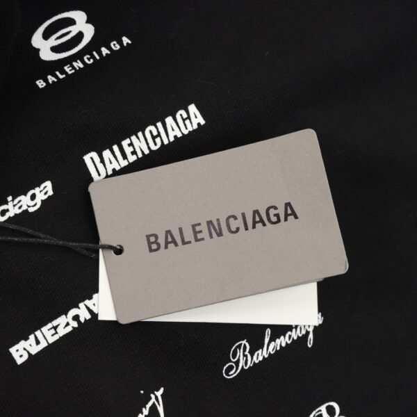 Balenciaga Classic All Over Logo Collection Hooded Sweatshirt - Image 5