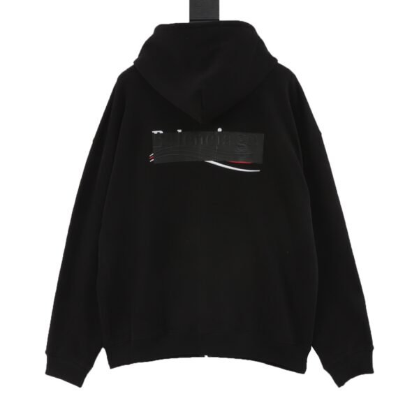 Balenciaga Cover Up Coke Embossed Embroidered Zipper Hooded Jacket - Image 3