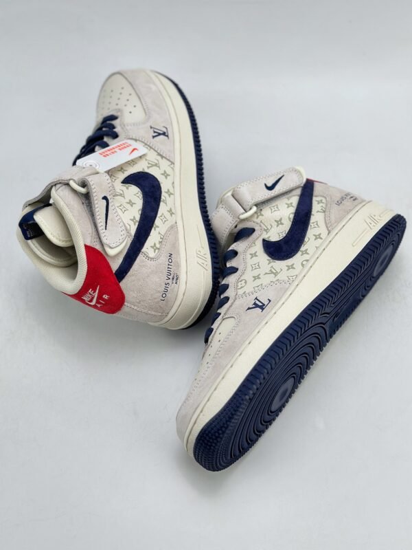 Nike Air Force 1 Mid 07 x Louis Vuitton Gray Blue Red - Image 4