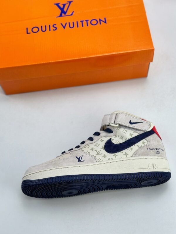 Nike Air Force 1 Mid 07 x Louis Vuitton Gray Blue Red - Image 8