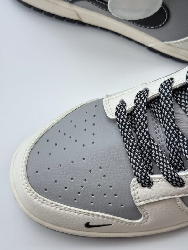 Nike SB Dunk Low x BAPE White Gray Black - Image 9
