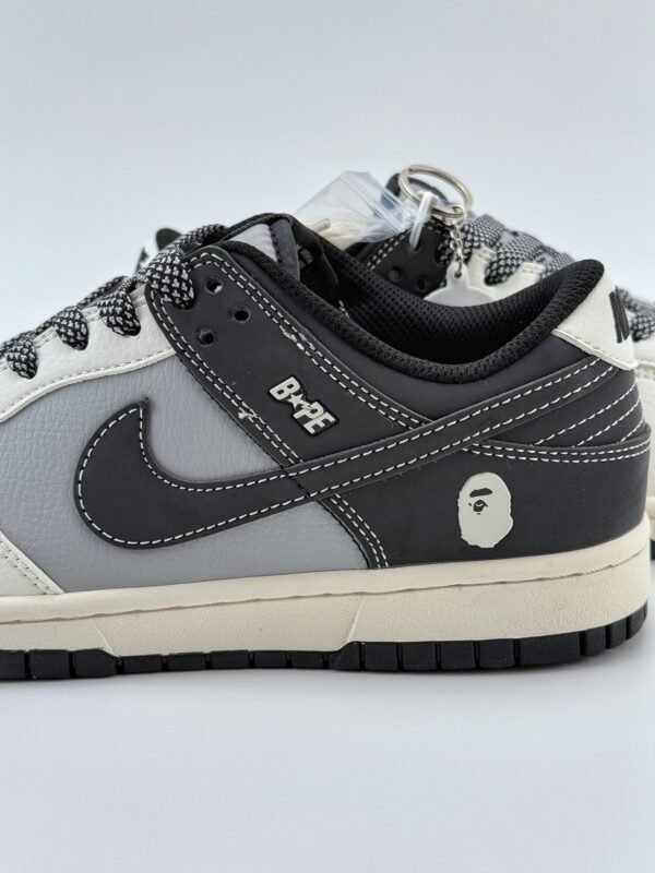 Nike SB Dunk Low x BAPE White Gray Black - Image 10
