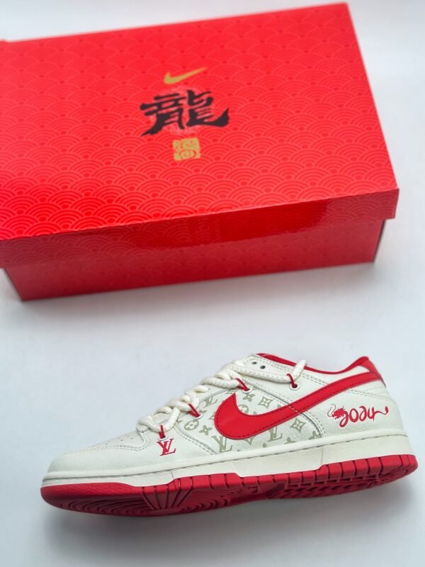 Nike SB Dunk Low x Louis Vuitton China Red Limited Edition Straps - Image 8