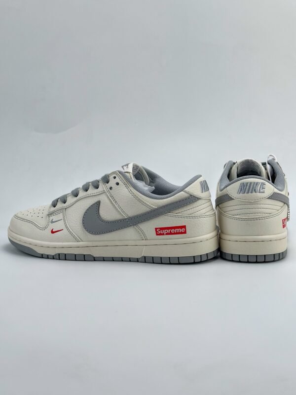 Nike SB Dunk Low x Supreme White Gray - Image 6