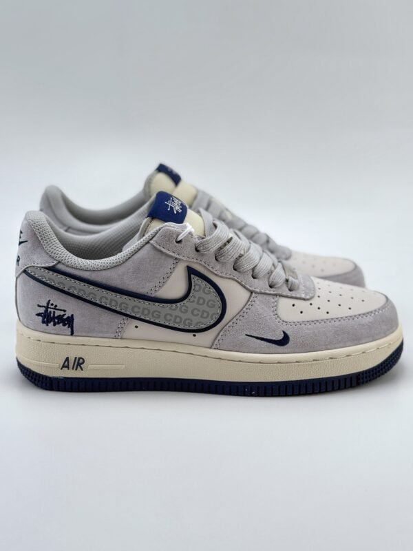 Nike Air Force 1 Low 07 x Stussy Beige Grey Blue - Image 5