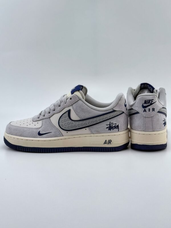 Nike Air Force 1 Low 07 x Stussy Beige Grey Blue - Image 6