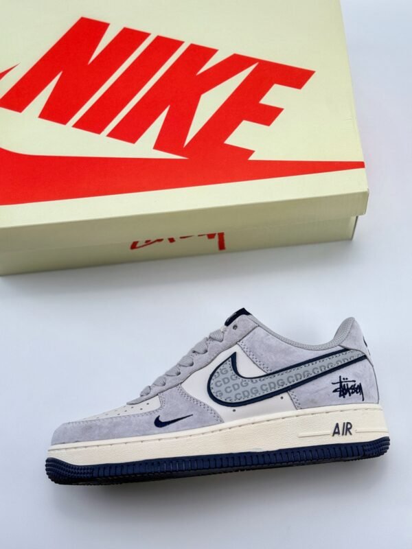 Nike Air Force 1 Low 07 x Stussy Beige Grey Blue - Image 8