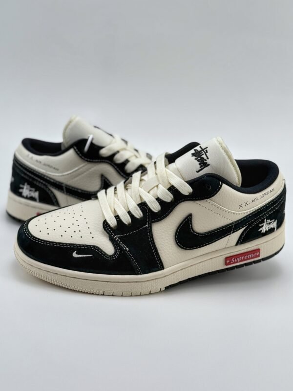Air Jordan 1 Retro Low x Supreme x Stussy Beige Black