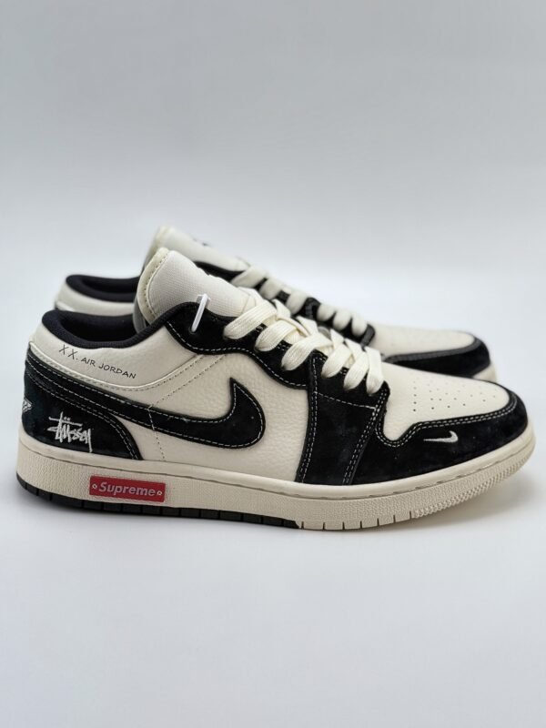 Air Jordan 1 Retro Low x Supreme x Stussy Beige Black - Image 5