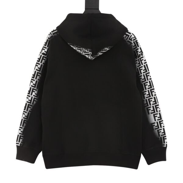 Fendi 24Fw Hooded Sweatshirt with Embroidered Letters on Chest and Double F Webbing on Sides - Image 3
