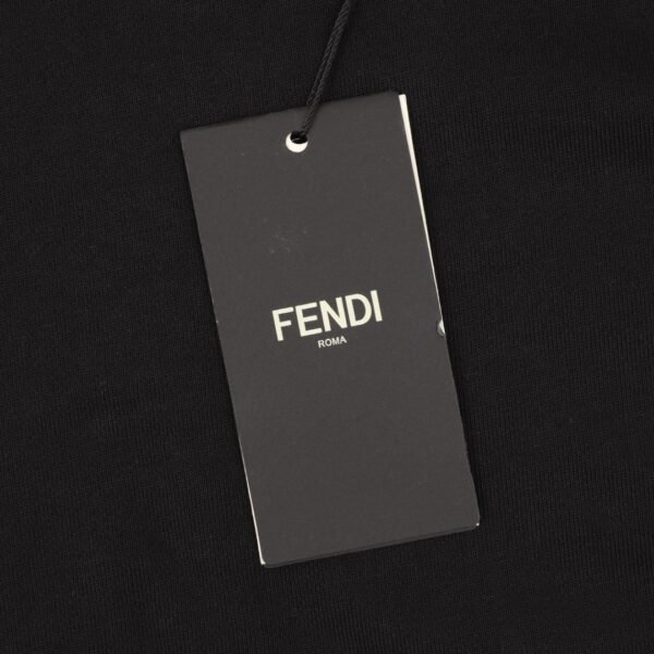 Fendi 24Fw Hooded Sweatshirt with Embroidered Letters on Chest and Double F Webbing on Sides - Image 6