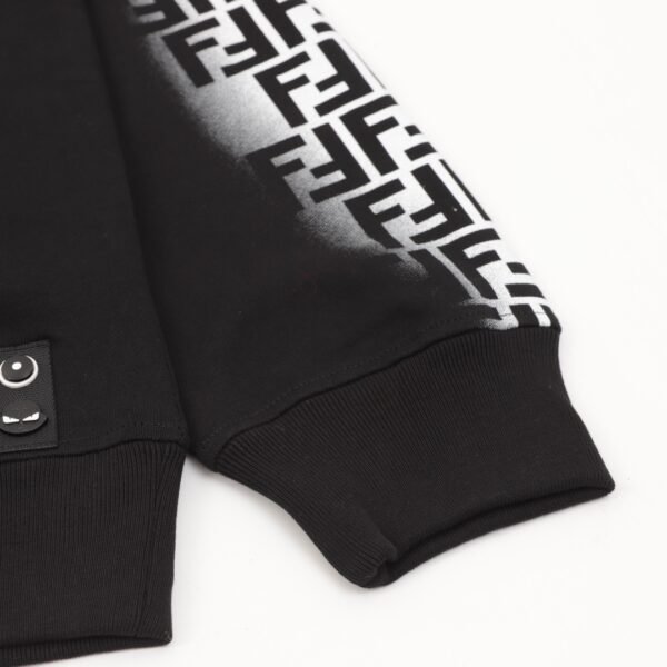 Fendi 24Fw Hooded Sweatshirt with Embroidered Letters on Chest and Double F Webbing on Sides - Image 8
