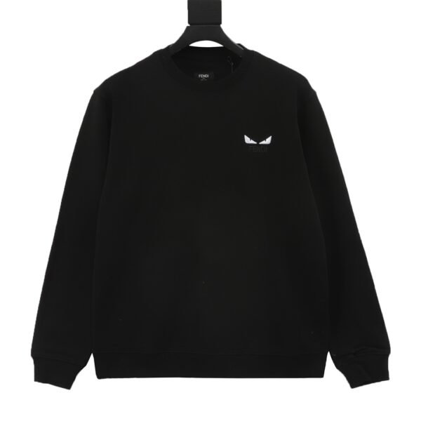 Fendi Little Monster Embroidered Eyes Crew Neck Sweatshirt