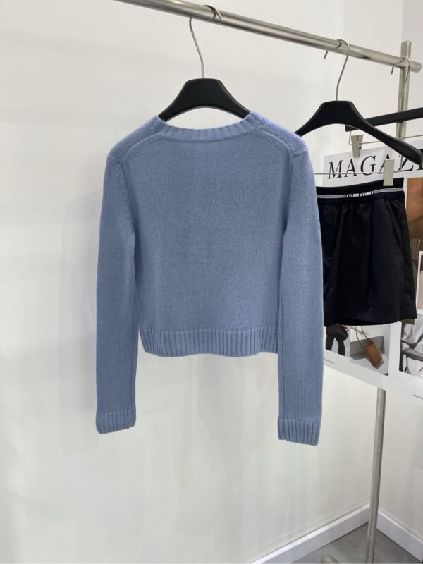 DIOR💥High-end quality guarantee👍🏻Exclusive first 😘💯Overseas original single💯[DR haze blue large letters long sleeve round neck sweater] - Image 10