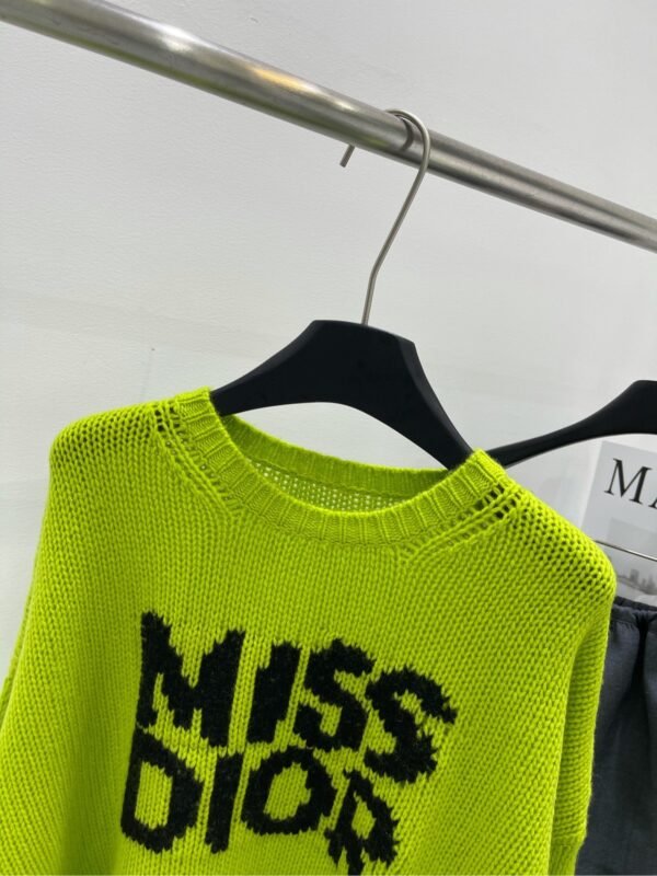 DIOR 💥High-end quality guarantee👍🏻 exclusive first 💯Overseas original single 💯[D grass green large letters loose sweater] - Image 6