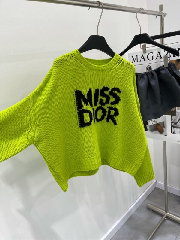 DIOR 💥High-end quality guarantee👍🏻 exclusive first 💯Overseas original single 💯[D grass green large letters loose sweater] - Image 14
