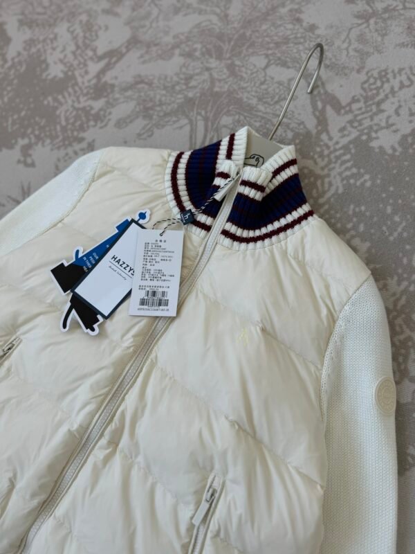 HAZZYS 😍 High-end quality assurance 👍 Exclusive first 😘 Chen Du Ling pouring interpretation of the mall with the same Hazzys Hazzys Women's Short Wool Weave Sleeve Splicing Light Down Women's New Winter Tide Jacket Standing Collar!!!! - Image 7