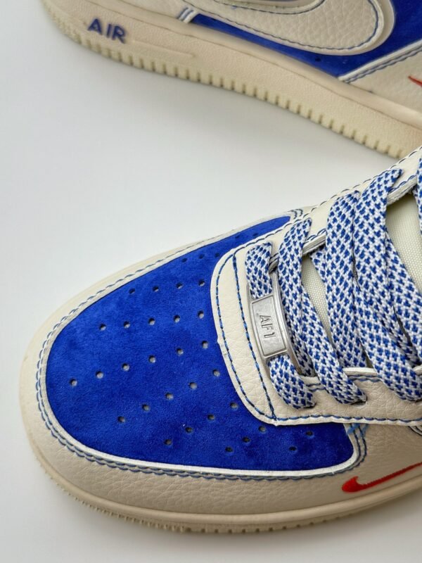 Nike Air Force 1 Low 07 x Supreme Beige White Bao Blue Red - Image 9