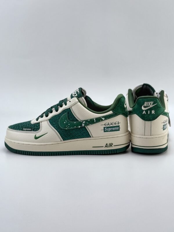 Nike Air Force 1 Low 07 x GUCCI x Supreme White Green - Image 6
