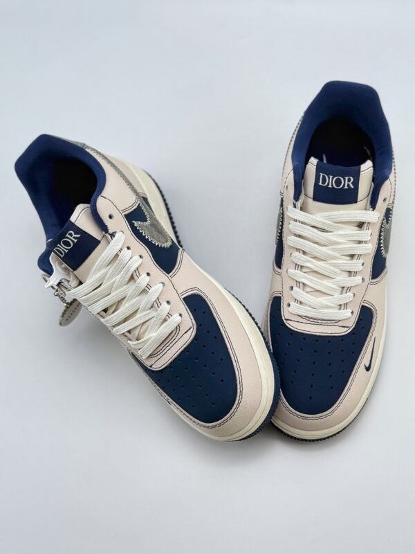 Nike Air Force 1 Low 07 x DIOR White Blue - Image 3