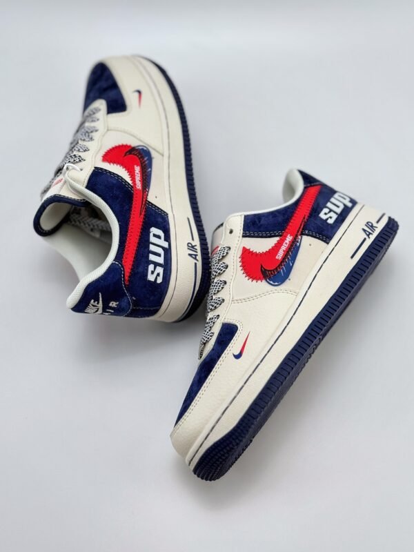 Nike Air Force 1 Low 07 x Supreme White Blue Red - Image 4