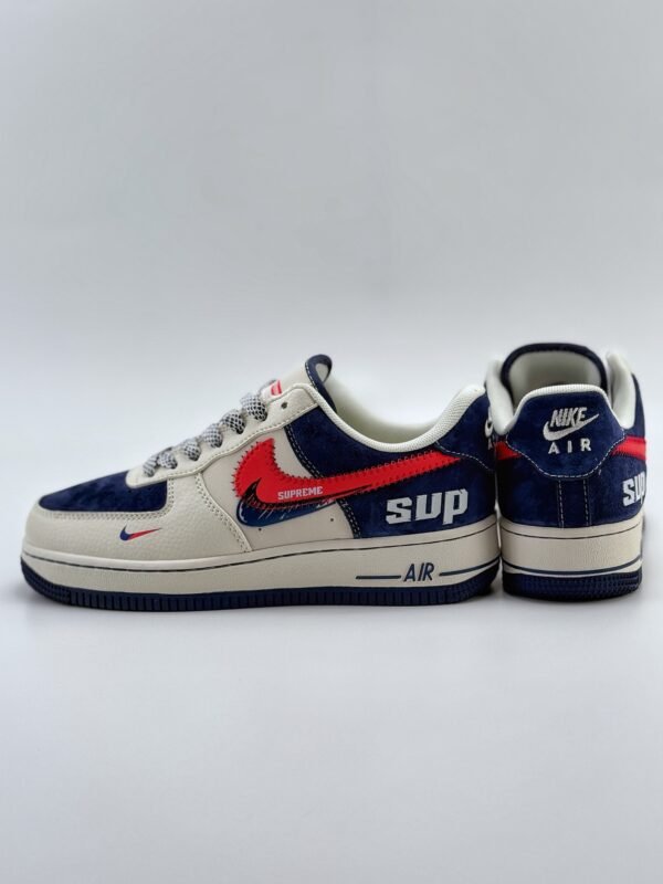 Nike Air Force 1 Low 07 x Supreme White Blue Red - Image 6