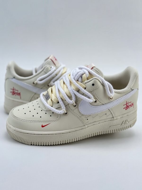 Nike Air Force 1 Low 07 x Stussy Beige White Red
