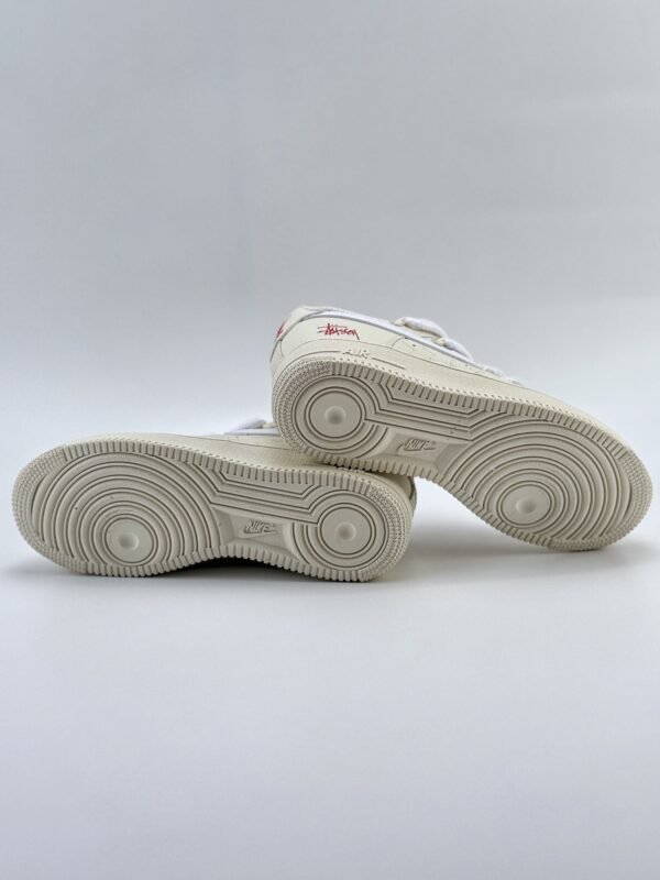 Nike Air Force 1 Low 07 x Stussy Beige White Red - Image 7