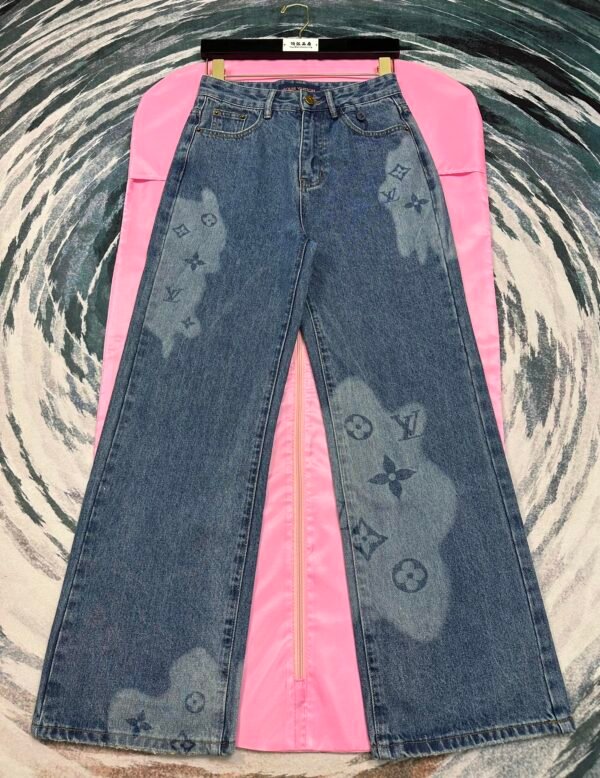 PRADA😍High-end quality assurance 👍Exclusive first 😘Tail light laser burnout denim pants (women's) - Image 4
